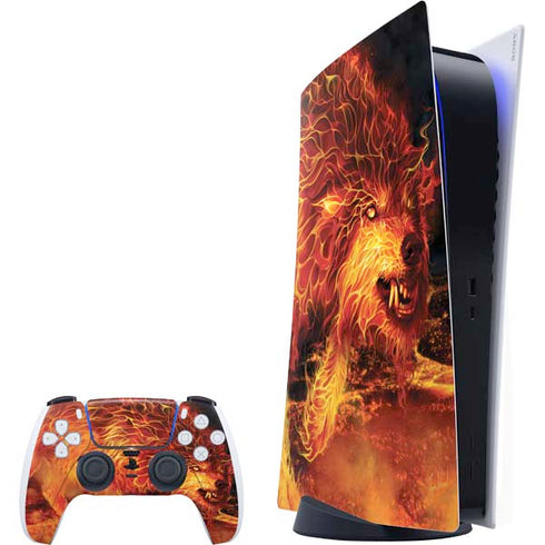 Fire Stalker Wolf by Tom Wood PlayStation PS5 Skins